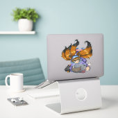 Sticker Kitsune (Ordinateur portable sur le bureau)