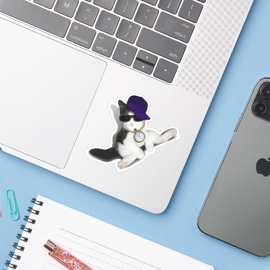 Sticker Kitten Avec Attitude Chat (Ordinateur portable avec iPhone)