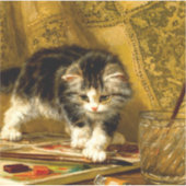 Sticker Kitten avec peinture et brosses (Devant)