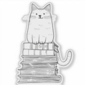 Sticker Kitten sur livres (Devant)
