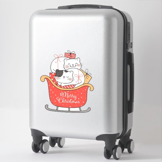 Sticker Kittens et Sleigh (Sur valise)