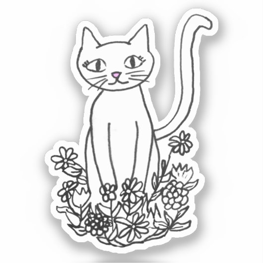 Sticker Kitty assis Joli (Recto)