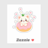 Sticker Kitty Donut Joyeuse (Feuille)