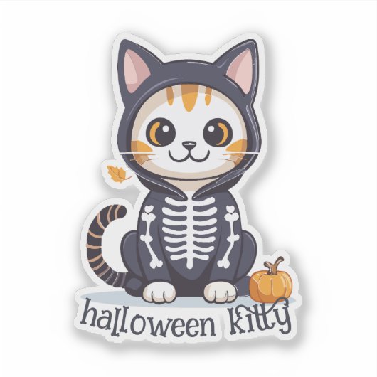 Sticker Kitty en costume Halloween (Devant)