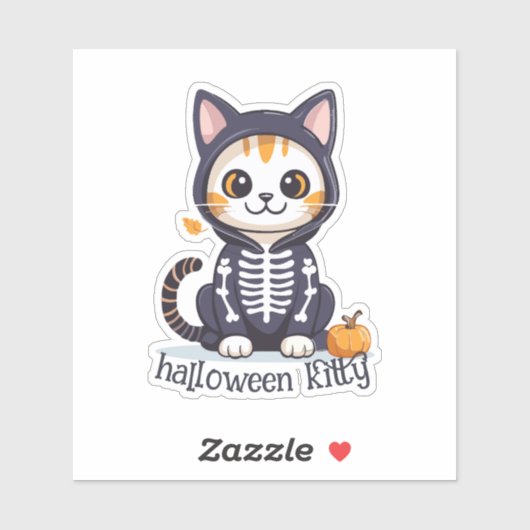 Sticker Kitty en costume Halloween (Feuille)
