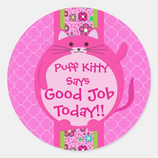 Sticker Kitty Pink Whimsical (Devant)