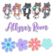 Sticker Kitty's Walking Ajouter votre nom mignon (Devant)