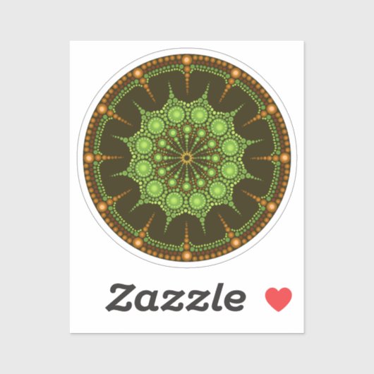 Sticker Kiwi Mandala (Feuille)