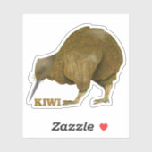 Sticker Kiwi N.Z. Bird (Feuille)