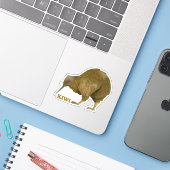 Sticker Kiwi N.Z. Bird (Ordinateur portable avec iPhone)