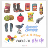 Sticker Kiwiana New Zealand Set 6 (Feuille)