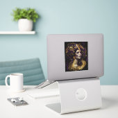 Sticker Klimt Inspiré Queen Goddess (Ordinateur portable sur le bureau)