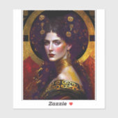 Sticker Klimt Inspiré Queen Goddess (Feuille)