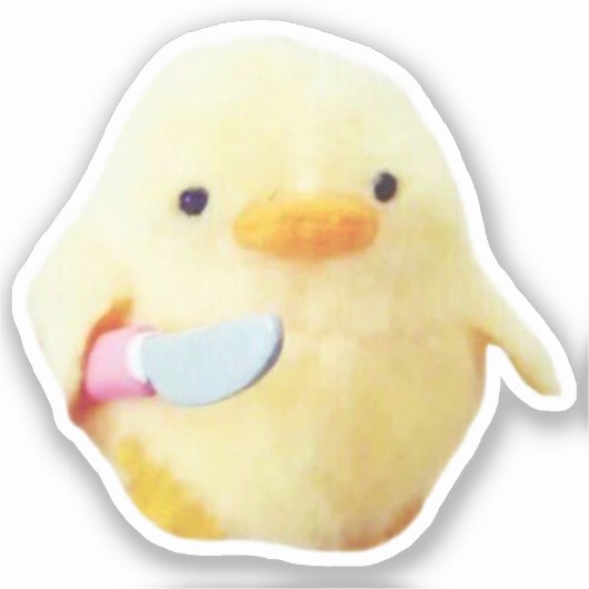 Sticker Knife Duck Plush Meme (Voorkant)