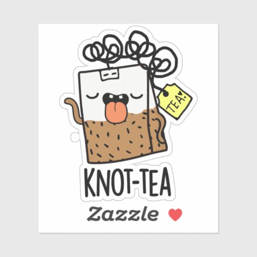 Sticker Knot-tea Funny Tea Pun  (Feuille)