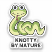 Sticker Knotty By Nature Funny Snake Pun (Devant)