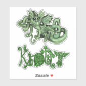 Sticker Knotty lil Dragon Celtic noeuds (Feuille)