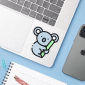 Sticker Koala (Ordinateur portable avec iPhone)