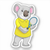 Sticker Koala à Tennis avec raquette de tennis (Devant)