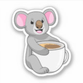 Sticker Koala avec Coffee Cup (Devant)