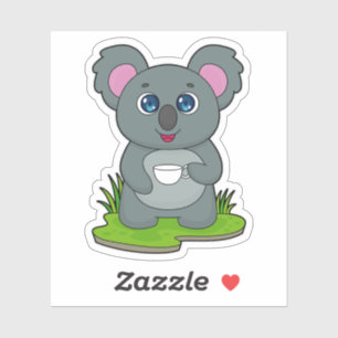 Sticker Koala avec tasse de café