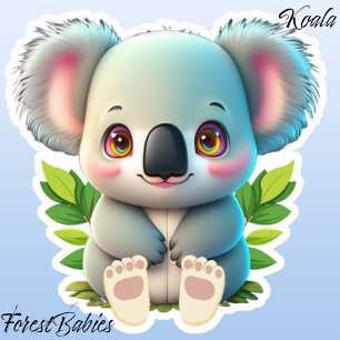 Sticker Koala Bear, mignonne faune nature animal Graphisme