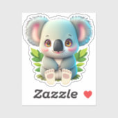 Sticker Koala Bear, mignonne faune nature animal Graphisme (Feuille)
