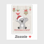 Sticker Koala Christmas Snow Winter Animaux Koalas (Feuille)