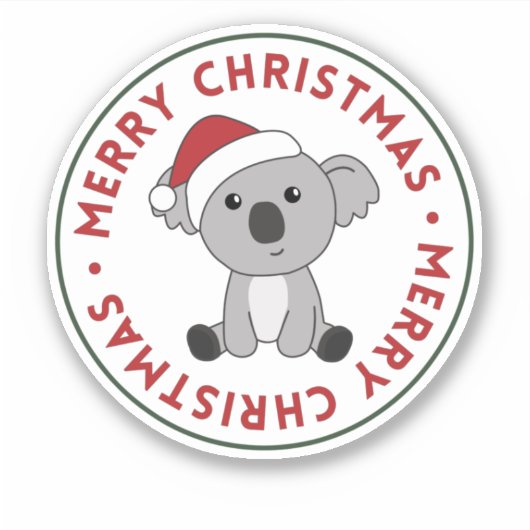 Sticker Koala Christmas Snow Winter Animaux Koalas (Devant)