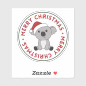 Sticker Koala Christmas Snow Winter Animaux Koalas (Feuille)