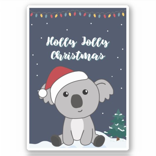 Sticker Koala Christmas Snow Winter Animaux Koalas (Devant)