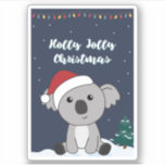 Sticker Koala Christmas Snow Winter Animaux Koalas<br><div class="desc">Le koala pour Noël avec des lumières féeriques. Animaux amusants avec des cadeaux et de la neige pour les vacances. Aussi drôle pour noël en juillet. Les koalas sont des animaux mignons et parfaits pour Noël.</div>