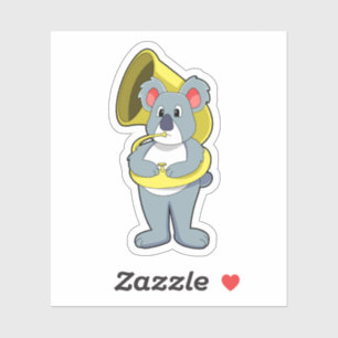 Sticker Koala ours à Musique avec Saxophone.PNG