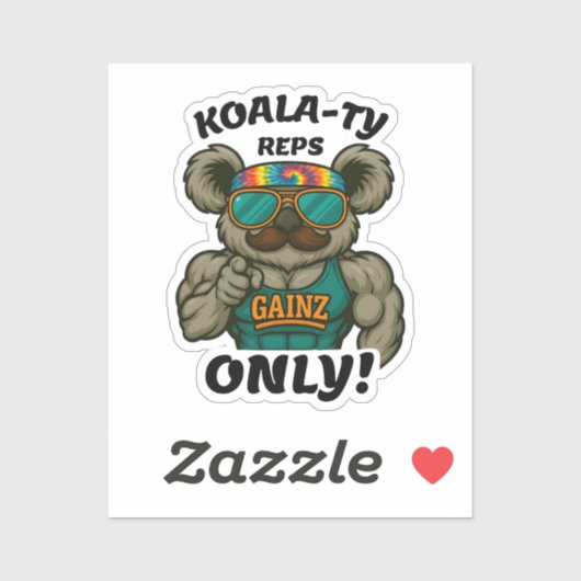 Sticker Koala-ty Reps Only – Funny Koala Gym Workout (Feuille)