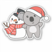 Sticker Koala With Snowman (Devant)