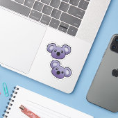 Sticker koalas pourpres (Ordinateur portable avec iPhone)