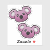Sticker koalas roses (Feuille)