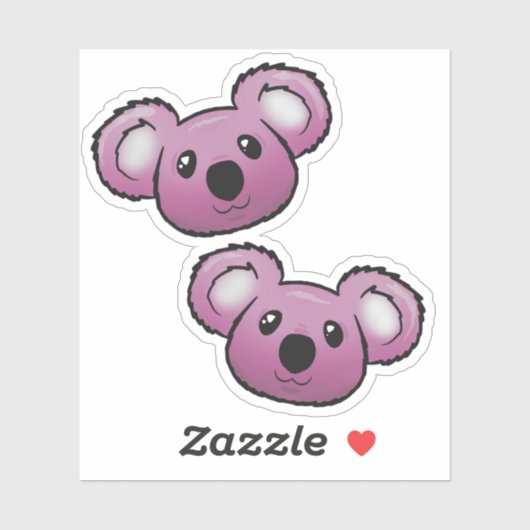 Sticker koalas roses (Feuille)