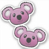 Sticker koalas roses (Devant)