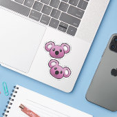 Sticker koalas roses (Ordinateur portable avec iPhone)