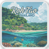 Sticker Koh Tao Thaïlande Asie Plage de plongée sous-marin (Devant)