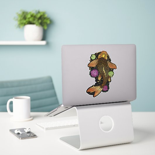 Sticker Koi Fish (Ordinateur portable sur le bureau)