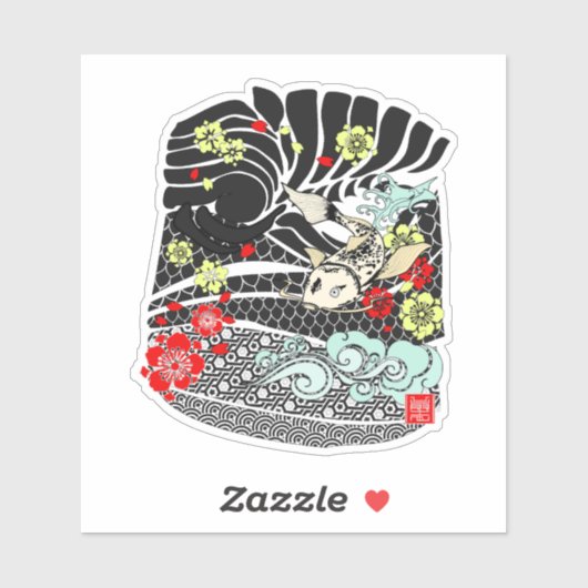 Sticker Koi Fish Tattoo (Feuille)