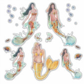 Sticker Koi mermaid or sirène art par Renee L (Devant)