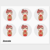 Sticker Kokeshi Doll (Feuille)