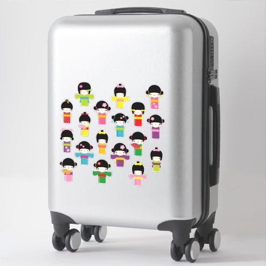 Sticker Kokeshi Dolls (Sur valise)