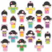 Sticker Kokeshi Dolls (Devant)