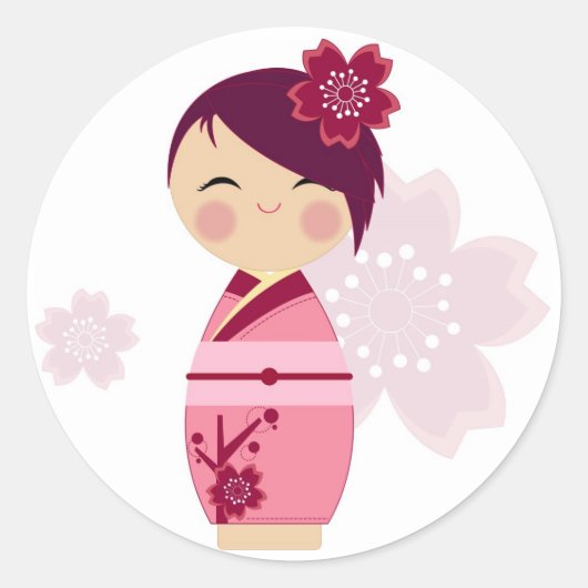 Sticker Kokeshi Sakura (Devant)