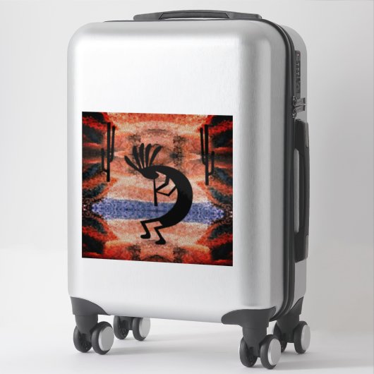 Sticker Kokopelli Sud-Ouest Desert Landscape 14" (Sur valise)