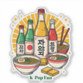 Sticker Korean Pop Culture Chest Print Printed Backpack Du (Devant)